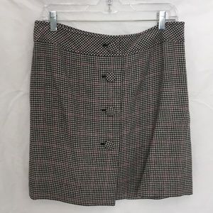 Ann Taylor Loft Wool Houndstooth Skirt